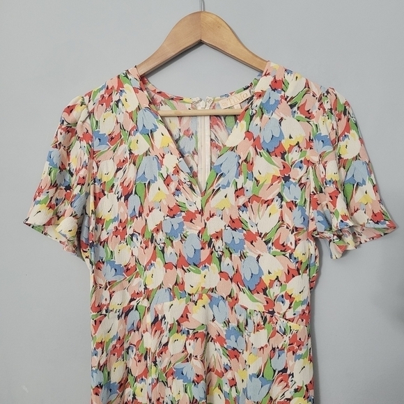 ByTiMo Abstract Floral Short Sleeve Mini Dress - Picture 3 of 11